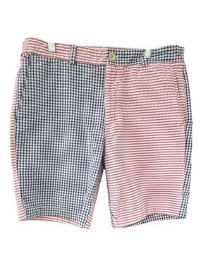 Vineyard Vines Mens 32 Classic Fit 9" Patchwork Seersucker Colorblock Golf Short